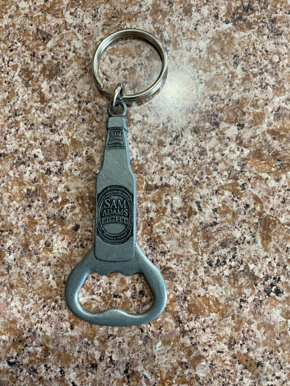 Sam Adams Light Silver Bottle Opener Keychain